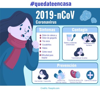 Preview of Spanish: Prevención de la transmisión del Coronavirus  FREEBIE 