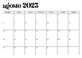 Spanish Printable School Year Calendar 23-24