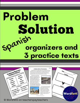 Preview of Spanish Problem and Solution Texts, Graphic Organizers, and More