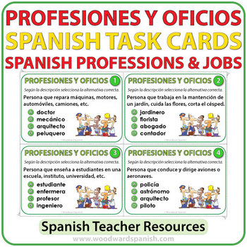 Preview of Spanish Professions & Jobs - Task Cards