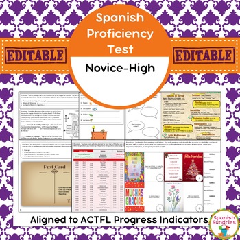 Preview of Spanish Proficiency or Placement Test:  Novice-High