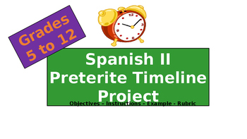 Preview of Spanish Project and Presentation: Preterite Timeline