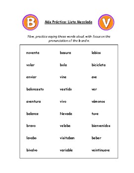 Pronouncing the Spanish B and V