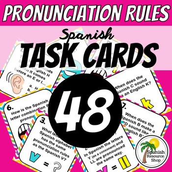 Preview of Spanish Alphabet Pronunciation Rules Task Cards