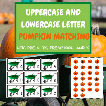 Preview of Spanish Pumpkin Letter Matching Uppercase/Lowercase for UTK, TK, Pre-K, and K