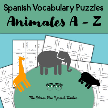 Spanish Puzzles ANIMALES A hasta Z ANIMALS from A to Z | TPT