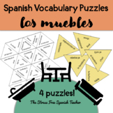 Spanish Puzzles LOS MUEBLES en la CASA house furniture vocabulary