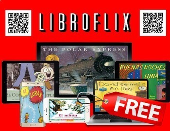 Preview of Spanish QR Codes - FREE Videos BUNDLE, Listening Stations, Reading Library, iPad
