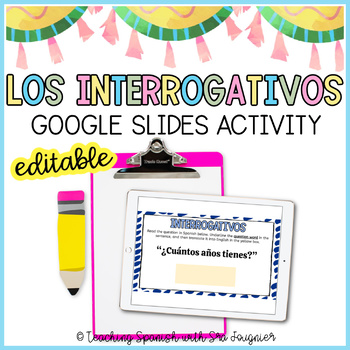 Preview of Spanish Question Words Digital Google Slides Activity