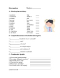 Spanish Question Words / Interrogatives Vocabulary Workshe