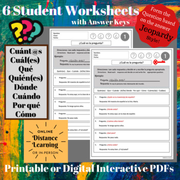 Preview of Spanish Interrogatives Questions Worksheet Set 2 Form Question
