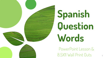 Preview of Spanish Question Words Presentation & Wall Printouts (Google Slides included)