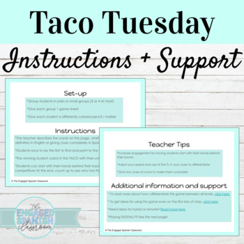 Spanish Question Words Activity  Digital or Print Taco Tuesday