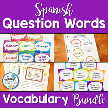 Preview of Spanish Question Words Vocabulary Bundle