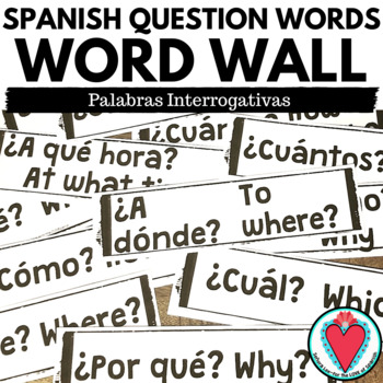 Preview of Spanish Question Words Vocabulary Interrogatives Bulletin Board Spanish WordWall