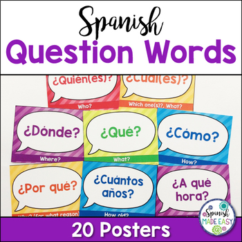 Preview of Palabras Interrogativas (Question Words) Spanish Word Wall Posters