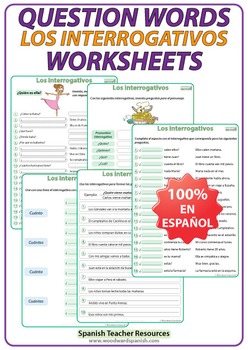 spanish question words worksheets by woodward education tpt