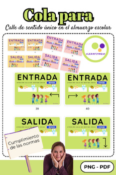 Preview of Spanish: Queuing rules | One-way street at school lunch