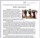 Spanish Quinceañeras: Reading and Substitute Plan