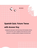 Spanish Quiz: Future Tense with Answer Key
