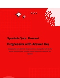 Spanish Quiz: Present Progressive with Answer Key