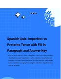 Spanish Quiz: Preterite vs. Imperfect Tense with Fill in P