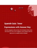 Spanish Quiz: Tener Expressions with Answer Key