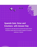 Spanish Quiz: Verb Estar and Emotions with Answer Key