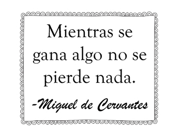 Spanish Quotes: 20 Posters of Cervantes Quotes in Spanish in Black and ...