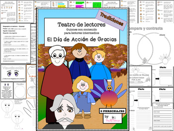 Preview of Spanish Readers' Theater Script: Thanksgiving Traditions Now and Then