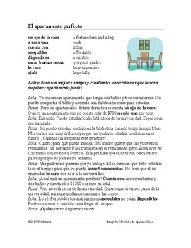 Preview of Spanish Subjunctive Reading - Lectura en Subjuntivo - El apartamento perfecto