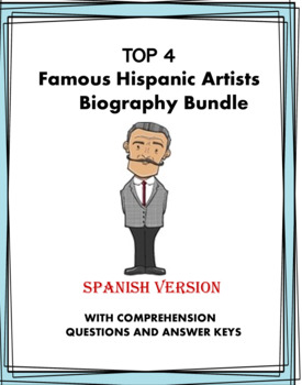 Preview of Artistas Hispanos Biografías: Top 4 Hispanic Artists Reading Bundle @30% off!