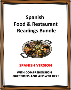 Preview of La comida y el Restaurante: Food & Restaurant Bundle: 5 Resources at 30% off!