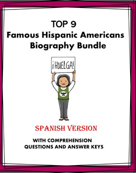 Preview of Spanish Reading Bundle: 9 Hispanic American Bios @40% off! (Hispanic Heritage)