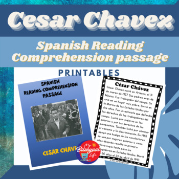 Preview of Cesar Chavez - Spanish Biography Activity Printable for Hispanic Heritage