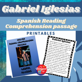 Preview of Gabriel Iglesias - Spanish Biography Activity Printable for Hispanic Heritage