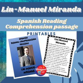 Preview of Lin-Manuel Miranda - Spanish Biography Activity Printable for Hispanic Heritage