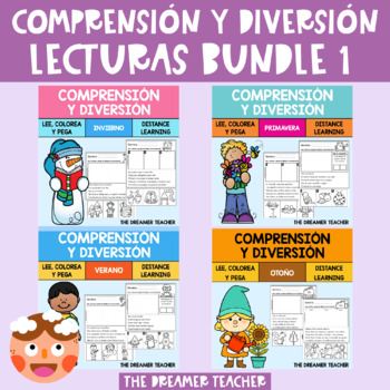Preview of Spanish Reading Comprehension Bundle: Winter, Spring, Summer, and Fall