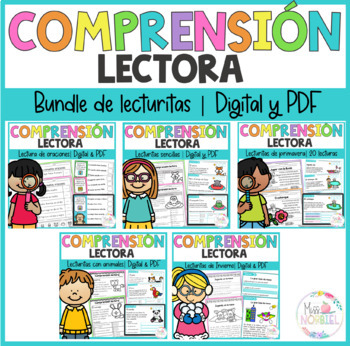 Preview of Spanish Reading Comprehension Digital | Lecturas de comprensión Bundle