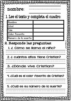 spanishenglish reading comprehension free nivel basico
