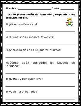 Spanish Reading Comprehension: Mis Juguetes Favoritos (Spanish Toys ...