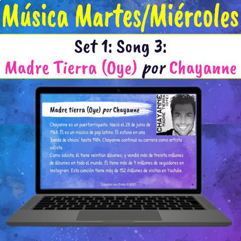 Preview of Spanish Reading Comprehension Music Routine - Set 1 Song 3 - Madre Tierra