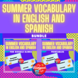 Summer Seasonal Vocabulary English Spanish for Google Slid