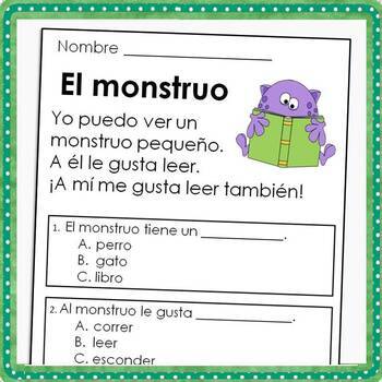 Spanish Reading Comprehension Passages for Beginning Readers by Anne