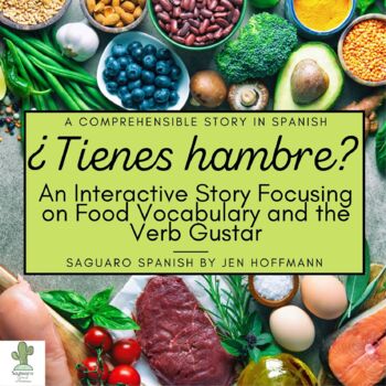 Preview of Spanish Reading Comprehension | Present Tense Story | Food Vocabulary