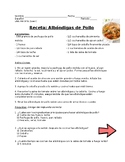 Spanish Reading Comprehension Reading a Recipe