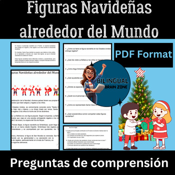 Preview of Spanish Reading | Figuras Navideñas alrededor del Mundo| for School 5th 6th 7th