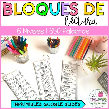 Preview of Bloques de Lectura por Niveles | Sílabas |Spanish Reading Fluency