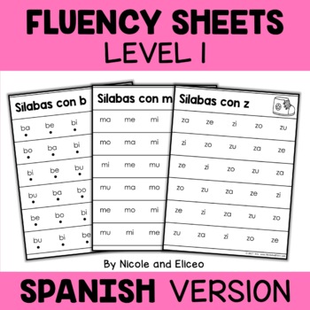 Preview of Spanish Reading Fluency Sheets 1