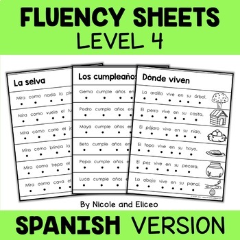 Preview of Spanish Reading Fluency Sheets 4